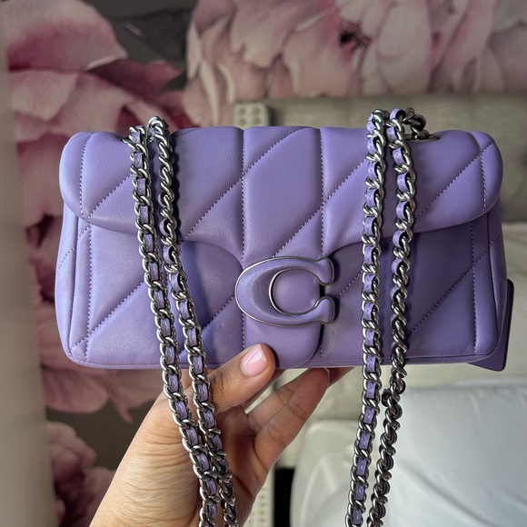 NWT COACH TABBY QUILTED HANDBAG IN PURPLE - Picture 4 of 10